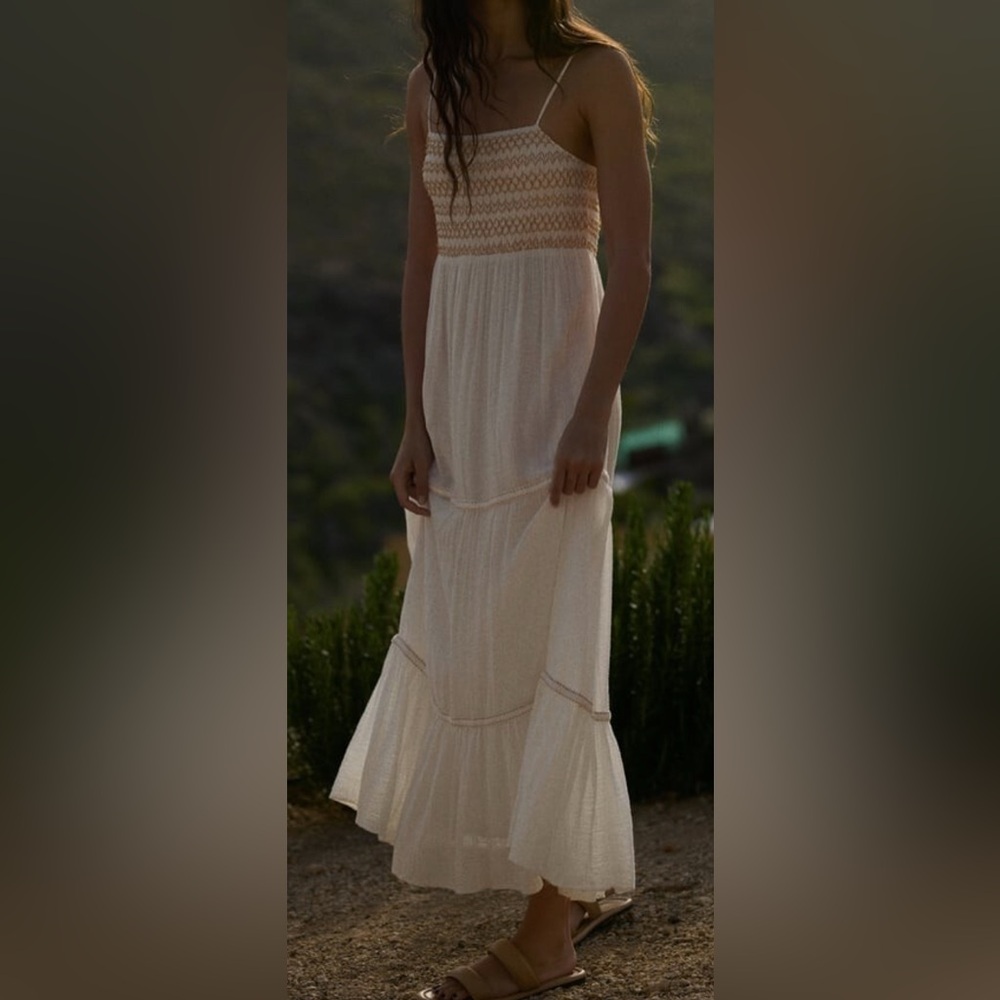 Zara Combination Tiered Midi Dress. NWT
